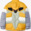 Chris Brown UNDERCOVER x Iffy Evangelion Color-Block Anime Mecha Yellow Padded Puffer Jacket back view
