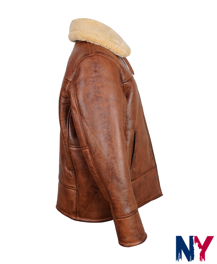 Clark-Brown-Shearling-Leather-Jacket-Zip-Up