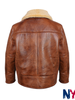 Clark-Shearling-Leather-Brown-Jacket-Back