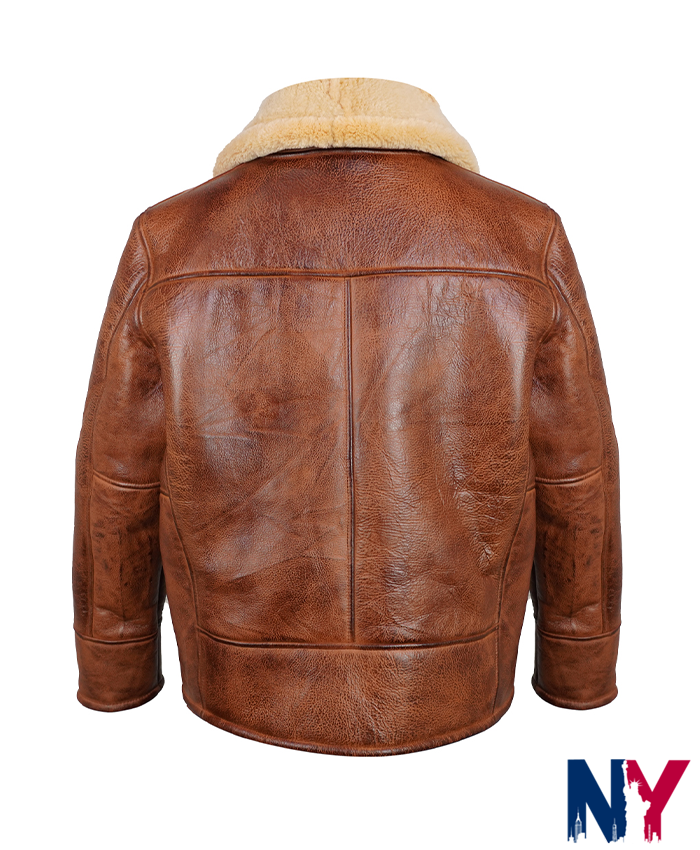 Clark-Shearling-Leather-Brown-Jacket-Back
