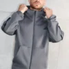 Close-up of Adidas Z.N.E. Full-Zipper Grey Track Top Fleece Jacket Sale
