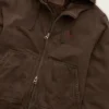Close-up of American Eagle x Lamine Yamal Brown Cotton Denim Hooded Jacket