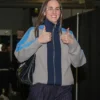 Close-up of Caitlin Clark First WNBA Indiana Fever Game After World Cup Track Jacket