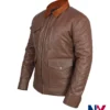 Close-up of Dutton Ranch TV-Series Yellowstone Diamond Quilted Brown Leather Jacket