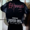 Close-up of Ed Hardy Heart Web Boxy Spider Man Brand New Day Black Fleece Hoodie
