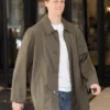 Close-up of Jannik Sinner Gucci Spring Show Milan Fashion Week 2027 Cotton Olive Green Coat