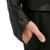 Close-up of Kai Cenat VIVET Debut New York Fashion Week 2026 Black Leather Oxford Jacket