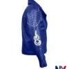 Close-up of King Ben Movie Descendants 2 Mitchell Hope Blue Biker Leather Jacket
