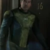 Close-up of Kyle Chandler TV-Series Lanterns 2026 Hal Jordan Costume Green Leather Jacket