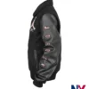 Close-up of London LDN 23 Nike x Jordan Black Leather Wool Varsity Jacket