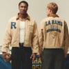 Close-up of Los Angeles Rams x Elwood 1951 World Championship 75th Anniversary Brown Cotton Jacket
