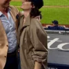 Close-up of MLB New York Yankees Jaimie Alexander Brown Zip-Up Polyester Track Jacket