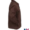 Close-up of Men's Dark Brown Suede Leather Shirt Jacket Limited Edition