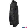 Close-up of Mortal Kombat 2 Johnny Cage Black Leather Bomber Jacket
