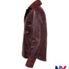 Close-up of Movie The Matrix 4 2021 Jada Pinkett Smith Niobe Red Slim-Fit Leather Jacket