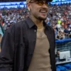Close-up of NFL Dallas Cowboys vs Baltimore Ravens Rio Game Neymar Jr. Cotton Black Workwear Jacket