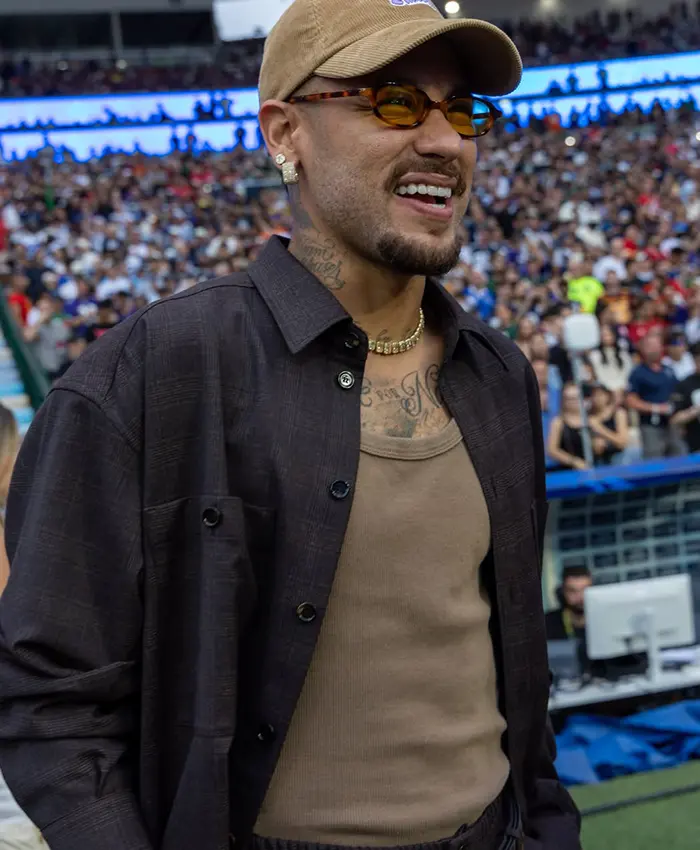 Close-up of NFL Dallas Cowboys vs Baltimore Ravens Rio Game Neymar Jr. Cotton Black Workwear Jacket