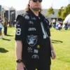 Close-up of NFL Las Vegas Raiders Halloween Customized Black Patches Cotton Battle Vest