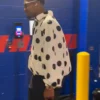 Close-up of NFL New York Giants Polka Dot White And Black Windbreaker Jacket Sale