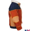Close-up of Naruto Live Stage Spectacle Orange And Blue Bomber Suede Leather Jacket