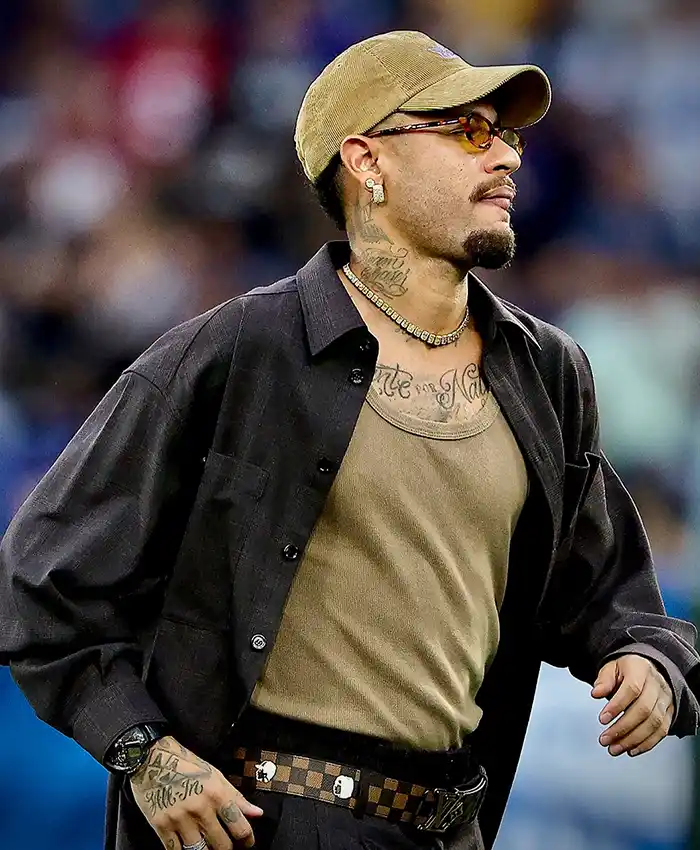 Close-up of Neymar Jr. NFL Dallas Cowboys vs Baltimore Ravens Rio Game Cotton Black Workwear Jacket
