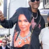 Close-up of Snoop Dogg Walk Of Fame 2026 Nia Long Tribute Film-Strip Navy Satin Bomber Jacket