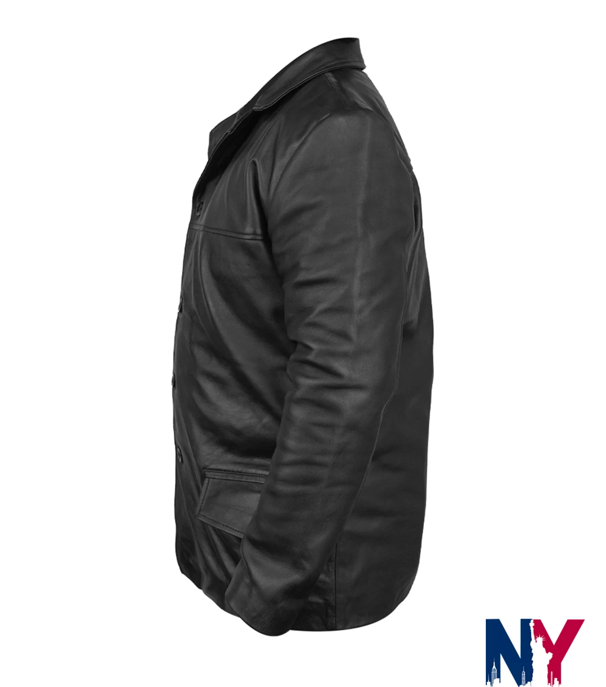 Close-up of Tobias Santelmann TV-Series Jo Nesbo’s Detective Hole 2026 Harry Hole Black Leather Jacket