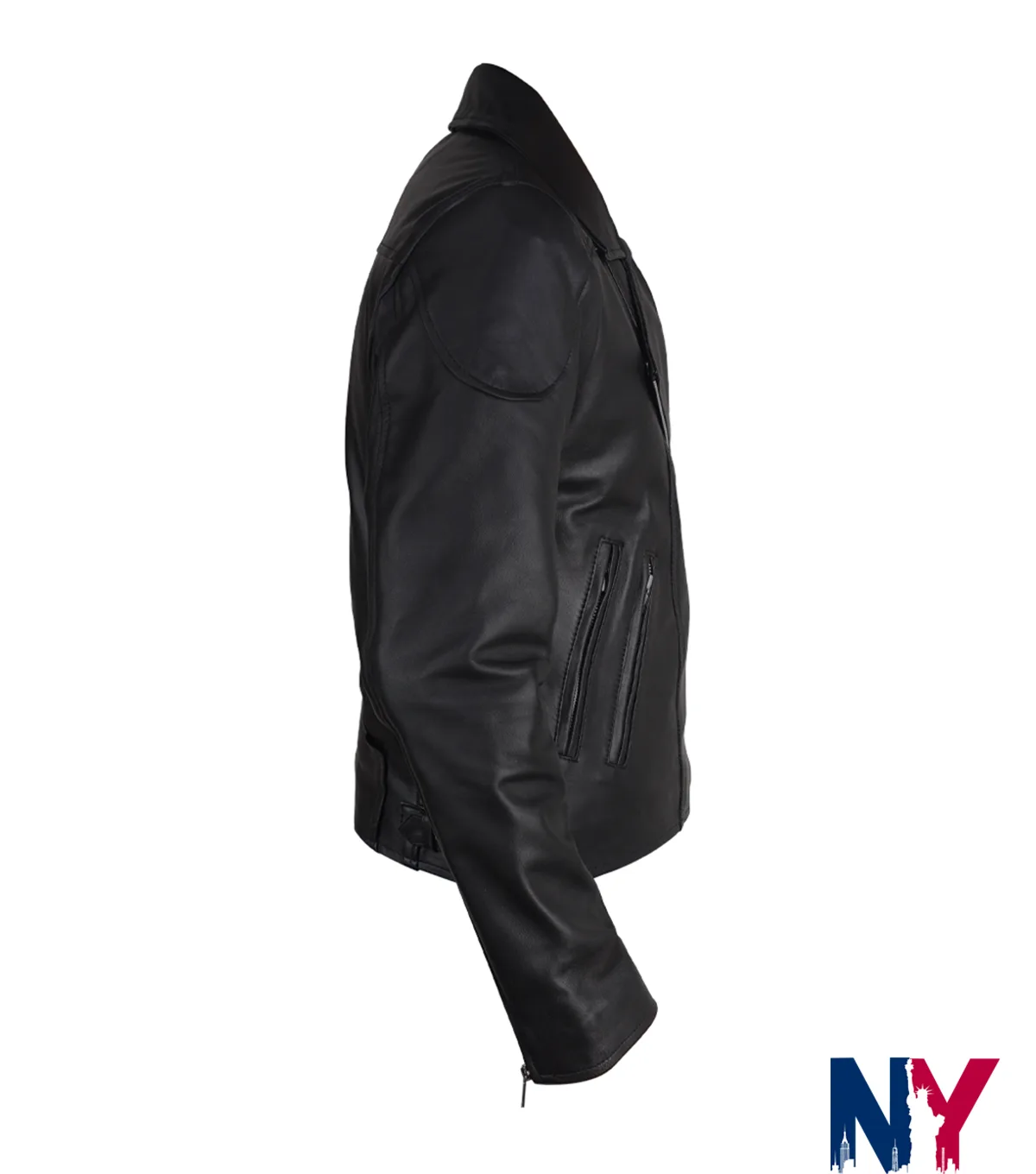 Close-up of Tracy Spiridakos TV-Series Anna Pigeon 2026 Black Leather Biker Jacket