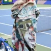 Close-up of US Open Tennis Championships 2026 Naomi Osaka Custom KidSuper Cotton Trench Coat