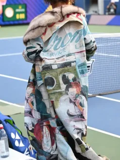Close-up of US Open Tennis Championships 2026 Naomi Osaka Custom KidSuper Cotton Trench Coat