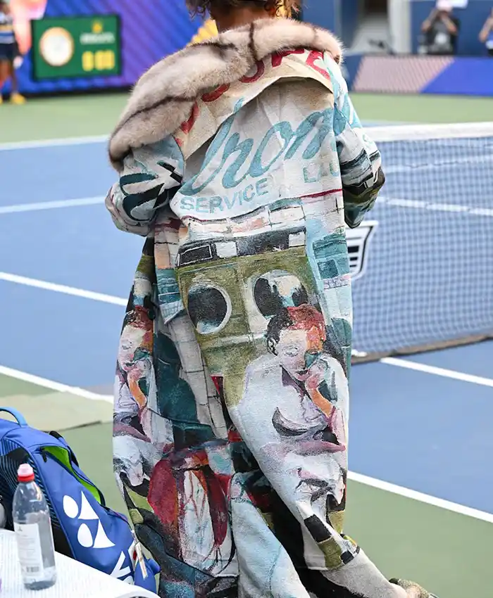 Close-up of US Open Tennis Championships 2026 Naomi Osaka Custom KidSuper Cotton Trench Coat