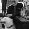 Close-up of WWE Cody Rhodes H3E Dog Pharaoh Black And White Fleece Track Jacket