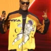 Close view of 2026 MTV Video Music Awards Los Angeles Snoop Dogg Fleece Yellow Bomber Jacket