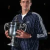 Close view of Alexander Zverev Men’s Singles Final 2026 Winner Firebird Pinstripes Adidas Track Top Jacket
