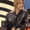 Close view of BTS Jimin Spotify Event 2026 Normal Song Live Concert Black Leather Jacket