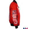 Close view of Dogfight Sengoku Edition Anime Techwear Red Cotton Bomber Jacket with Printed Back