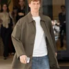 Close view of Gucci Spring Show Milan Fashion Week 2027 Jannik Sinner Olive Green Cotton Coat