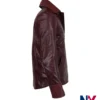 Close view of Jada Pinkett Smith Movie The Matrix 4 2021 Niobe Red Slim-Fit Leather Jacket
