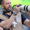 Close view of Joel McHale 2026 NFL Game Season Kickoff NFL Media Brown Cotton Vest