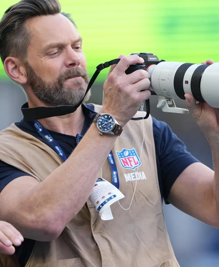 Close view of Joel McHale 2026 NFL Game Season Kickoff NFL Media Brown Cotton Vest