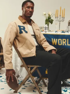 Close view of Los Angeles Rams x Elwood 1951 World Championship 75th Anniversary Cotton Jacket