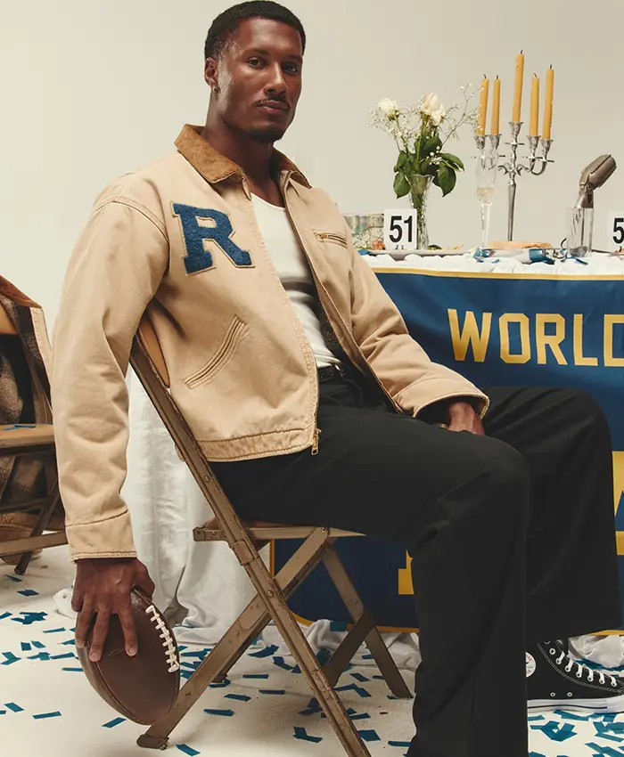 Close view of Los Angeles Rams x Elwood 1951 World Championship 75th Anniversary Cotton Jacket