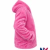 Close view of NBA Basketball Player Shai Gilgeous-Alexander Pink Shearling Fur Hooded Jacket