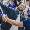 Close view of NBA Golden State Warriors Stephen Curry 2026 China Tour Beijing Grey Cotton Jacket