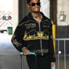 Close view of NFL Cleveland Browns Isaiah Bond Grand Prix De Paris Black Fleece Track Jacket