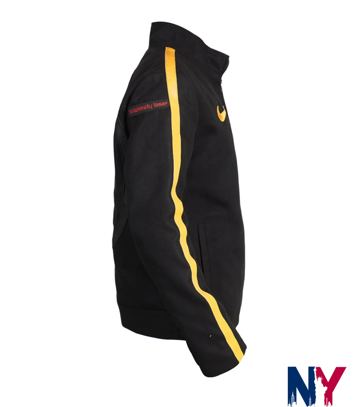 Close view of Nike Max 90 Pack Laser Woven Black Track Jacket For Men and Women