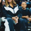 Close view of Queen Latifah WNBA Season 30 ATL vs. NYL Black And White Polyester Tracksuit