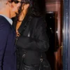 Close view of Rihanna Leaving Business 2026 Dinner Paris Thursday Night Black Cotton Jacket