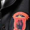 Close view of Roots of Fight Miles Davis & John Coltrane Black Wool Workwear Jacket Sale