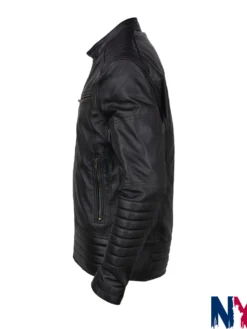 Close view of Shop Mortal Kombat 2 Johnny Cage Black Bomber Leather Jacket